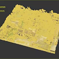 Detailed Cartoon Scene Model With House Trees Parking Lot And Green Grassland