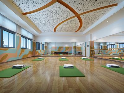 Modern Dance Studio Dance Room Yoga Room 3d model