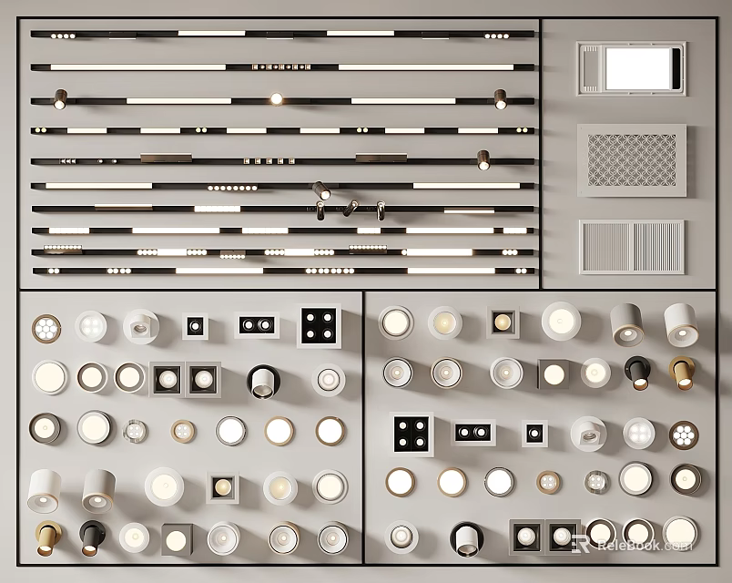 Downlights and Spotlights with Various Styles and Designs for Indoor Lighting 3d model