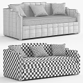 Beige Sofa With Decorative Pillows Two Different Views Modern Design 3d model