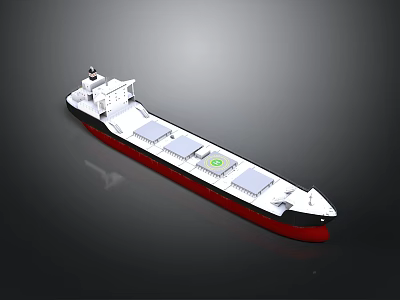 3D Oil Tanker Model With White Hull Black Deck And Red Bottom Structure Design 3d model