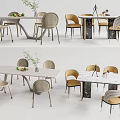 Modern Dining Table and Chair Combination Dining Table and Chair 3d model