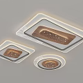 Modern Lighting Fixture Combinations With Square And Round Shapes Wooden Center And Marble Trim