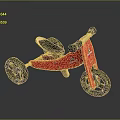 Red Kids Tricycle Featuring Sturdy Frame Black Wheels And Comfortable Seat