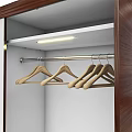 Modern Wardrobe with Sliding Doors White Panels and Wooden Accent Strips for Contemporary Bedroom Storage