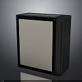 Sleek Black Electronic Device Enclosure With White Front Panel And Modern Design 3d model