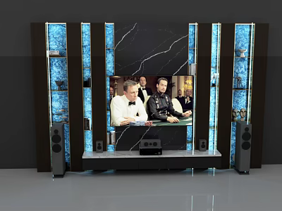 Modern TV background wall 3d model