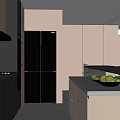Modern Kitchen Interior Design With Light Dark Cabinets Island Countertop And Appliances
