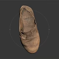 Classic Vintage Brown Leather Shoes With Buckles And Worn Simple Design