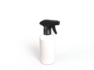 Essential Household Spray Bottle With White Body And Black Nozzle For Daily Use 3d model