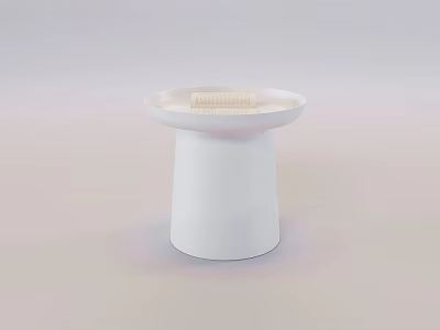 Minimalist White Round Side Table Featuring Circular Top And Smooth Cylindrical Base 3d model