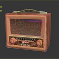 Vintage Wooden Radio With Portable Handle Classic Design And Tuning Knobs