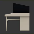 Vintage Computer Setup With Wooden Top Desk And Metal Frame Monitor Keyboard