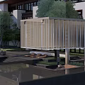 Traditional Chinese Garden Landscape With Courtyard Architecture And Lush Green Trees
