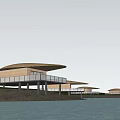 Modern Detached Villa With Curved Roof Overlooking Waterfront And Natural Greenery