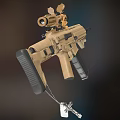 Sand Colored Military Tactical Rifle With Optic Sight Tactical Barrel And Magazine