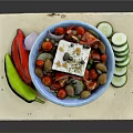 Fresh Mediterranean Salad Bowl With Feta Cheese Tomatoes Olives Green Pepper And Cucumber Slices