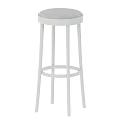 Modern White and Gray Bar Stools with Metal Frame and Padded Seats