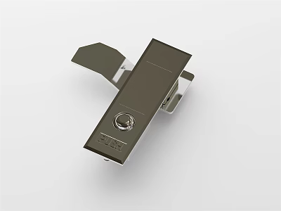 Modern Metallic Door Handle With Sleek Surface And Lock Mechanism 3d model