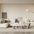 Modern corner sofa coffee table combination 3d model