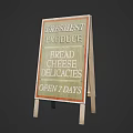 Advertising Sign Displaying Freshest Produce Bread Cheese Delicacies Open 7 Days