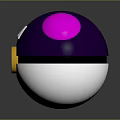 Purple Pink Ball Featuring White Letter M Red Button And White Base 3d model