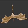 Golden Winged Dragon Sculpture With Detailed Design And Metallic Shiny Finish