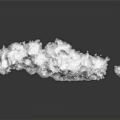 Floating Soft White Cloud Formation Against Dark Background With Smooth Reflection 3d model