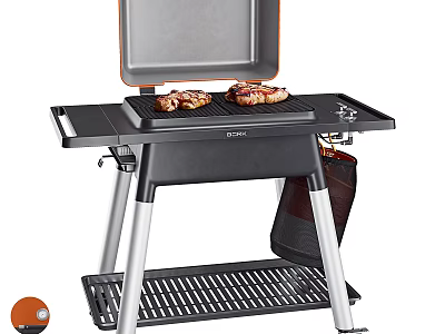 Sturdy Multifunctional Outdoor Desk With Built In Barbecue Grill For Enjoying Delicious Grilled Food 3d model