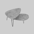 Stylish Modern Gray Leaf Shaped Dining Tables With Black Metal Legs
