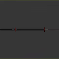 Samurai Swords Display With Unsheathed Blade Red Edge And Sheath Red Gold Decorations On Gray Background