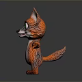 Cute Cartoon Fox Character With Colorful Fur Big Green Eyes And Open Arms