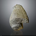 Ancient Turtle Shell Adorned With Intricate Carved Patterns And Textured Surface Details 3d model