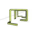 Abstract Green Nested Square Frames in Three Dimensional Geometric Design 3d model