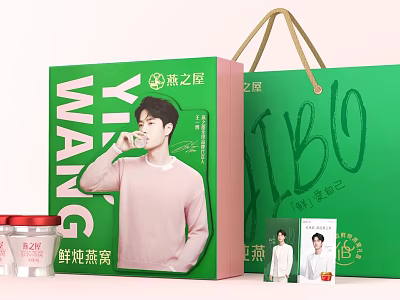 Yan Palace Fresh Stewed Bird's Nest With Green Gift Box And Celebrity Endorsement 3d model