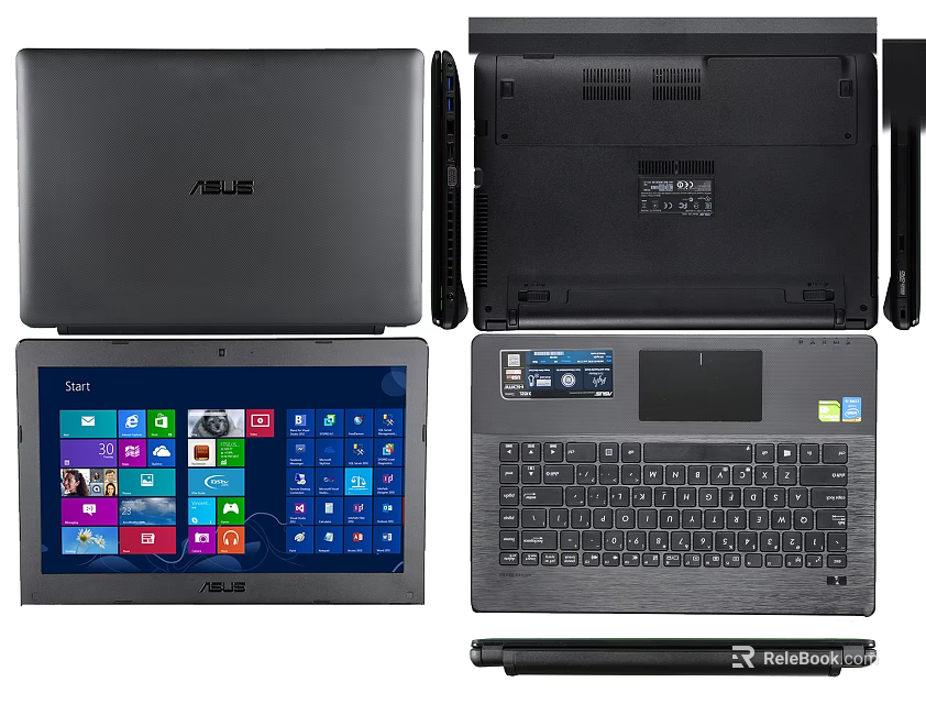 ASUS Laptop Black Body Design Featuring Windows Interface App Icons And Keyboard 3d model