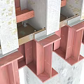 Detailed Bridge Structural Layout With Multiple Circular Supports And Pipes Framework