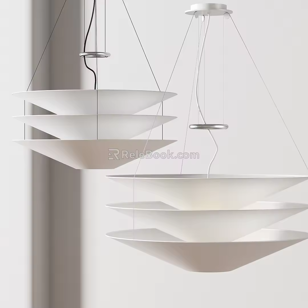 Modern minimalist chandelier 3d model