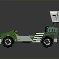 Rugged Off Road Terrain With Green Pixel Style Adventure Vehicle