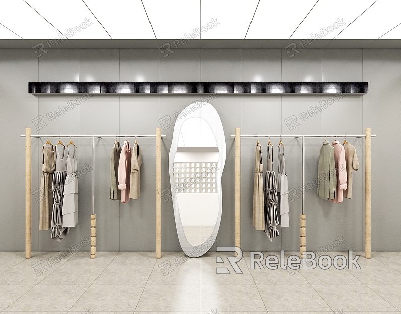 Clothing Store Clothing Display Rack Clothing Props Clothing Display Shelf Display Cabinet model