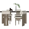 Modern Dining Table and Chair Combination 3d model