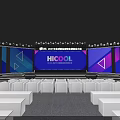 HICOOL 2024 Event Stage With Large Screens Seats And Backdrop Design