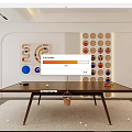 Wooden Table Tennis Table With Paddle Balls And Decorative Wall Art In Indoor Room