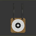 Garden Ornament With Wooden Base Metal Rods And White Target Design