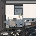 Modern Tatami Bedroom Interior Design With Built in Desk Storage And Cozy Bedding