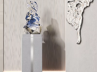 Modern Sculpture Glass Sculpture Ornaments Combination 3d model