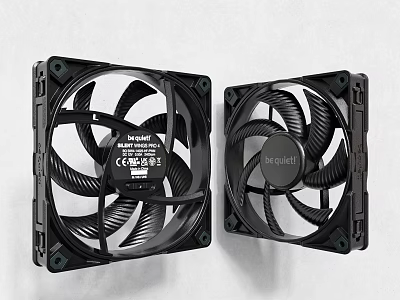 Black Air Conditioner Fan With Quiet Operation And Square Design Blades 3d model