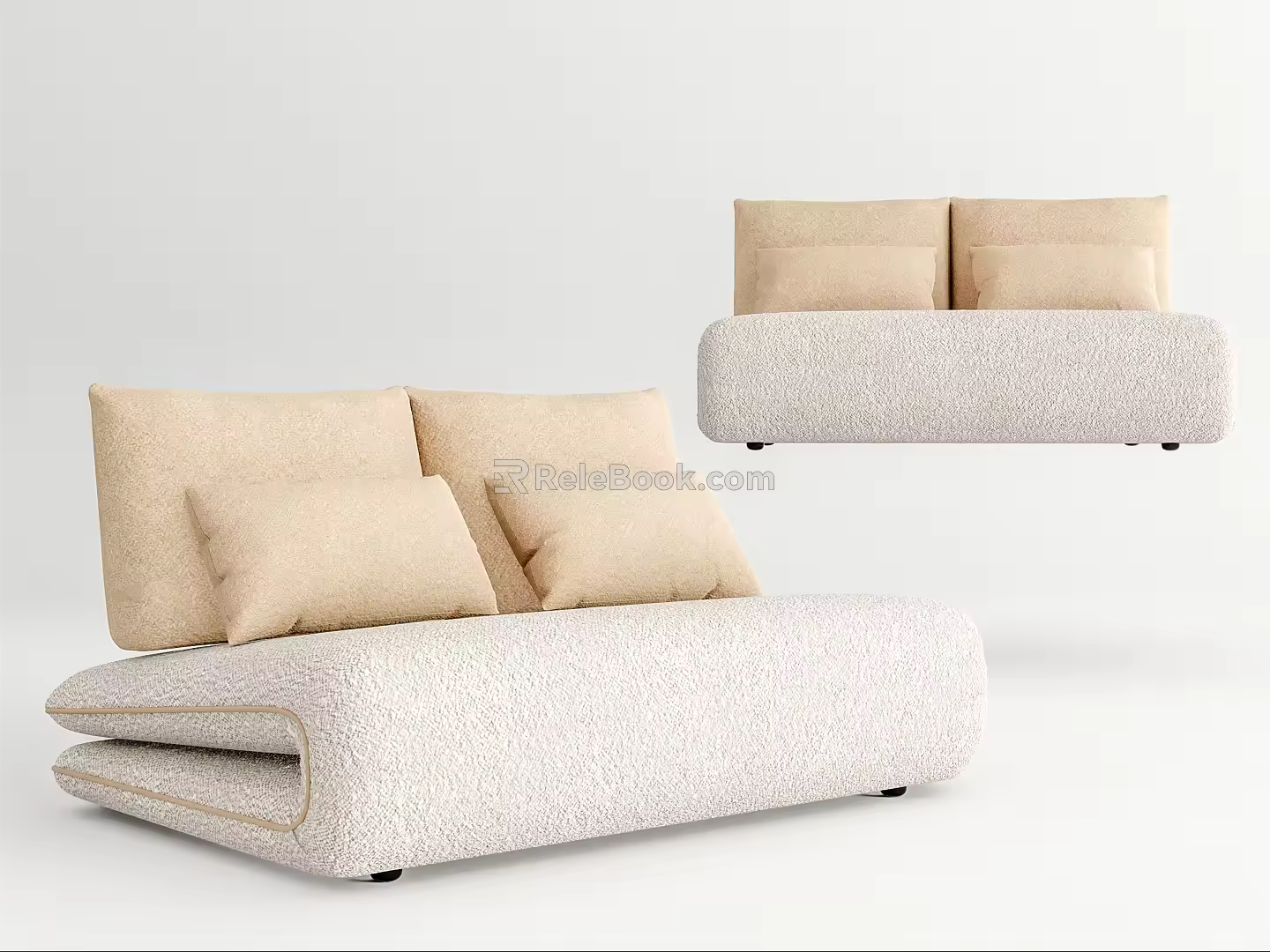 Modern Double Sofa Lazy Sofa 3d model