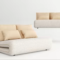 Modern Double Sofa Lazy Sofa 3d model