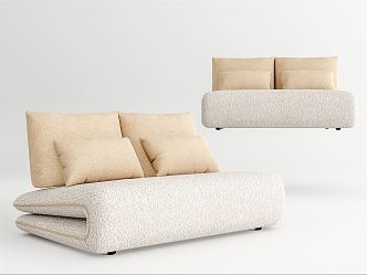 Modern Double Sofa Lazy Sofa 3d model